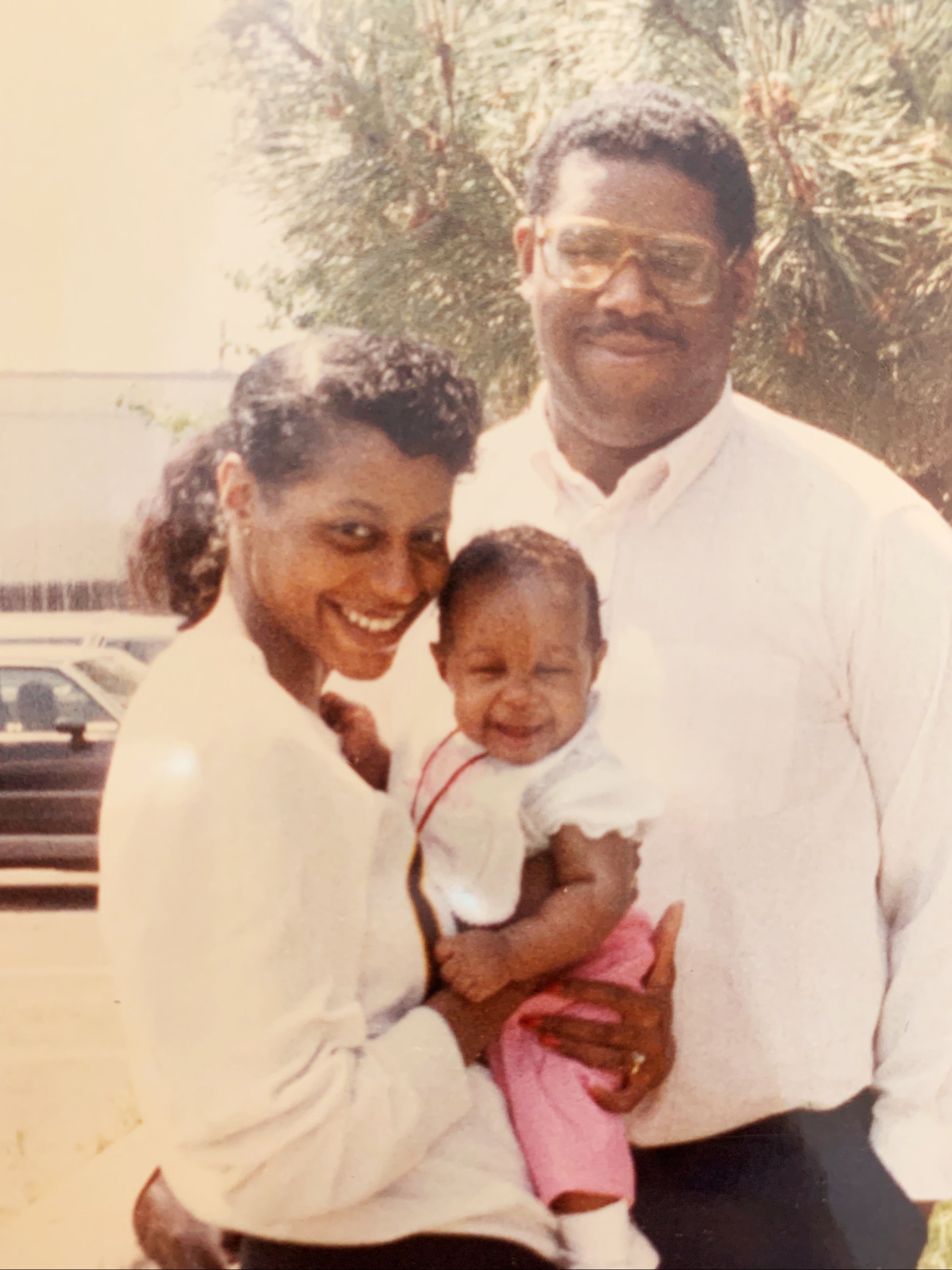 Baby Alexandra with her parents