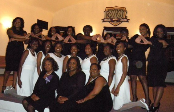 Alexandra Williams with Delta Sigma Theta sorority sisters at Edward Waters University